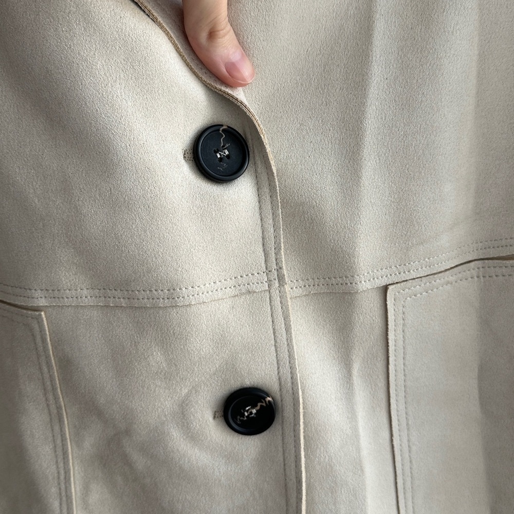 Truth By Republic Women’s Suede Vest Jacket, Bone, Size Medium - Picture 9 of 16